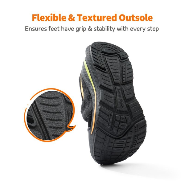 Kids Breathable Athletic Walking Sneakers - BLACK - 4